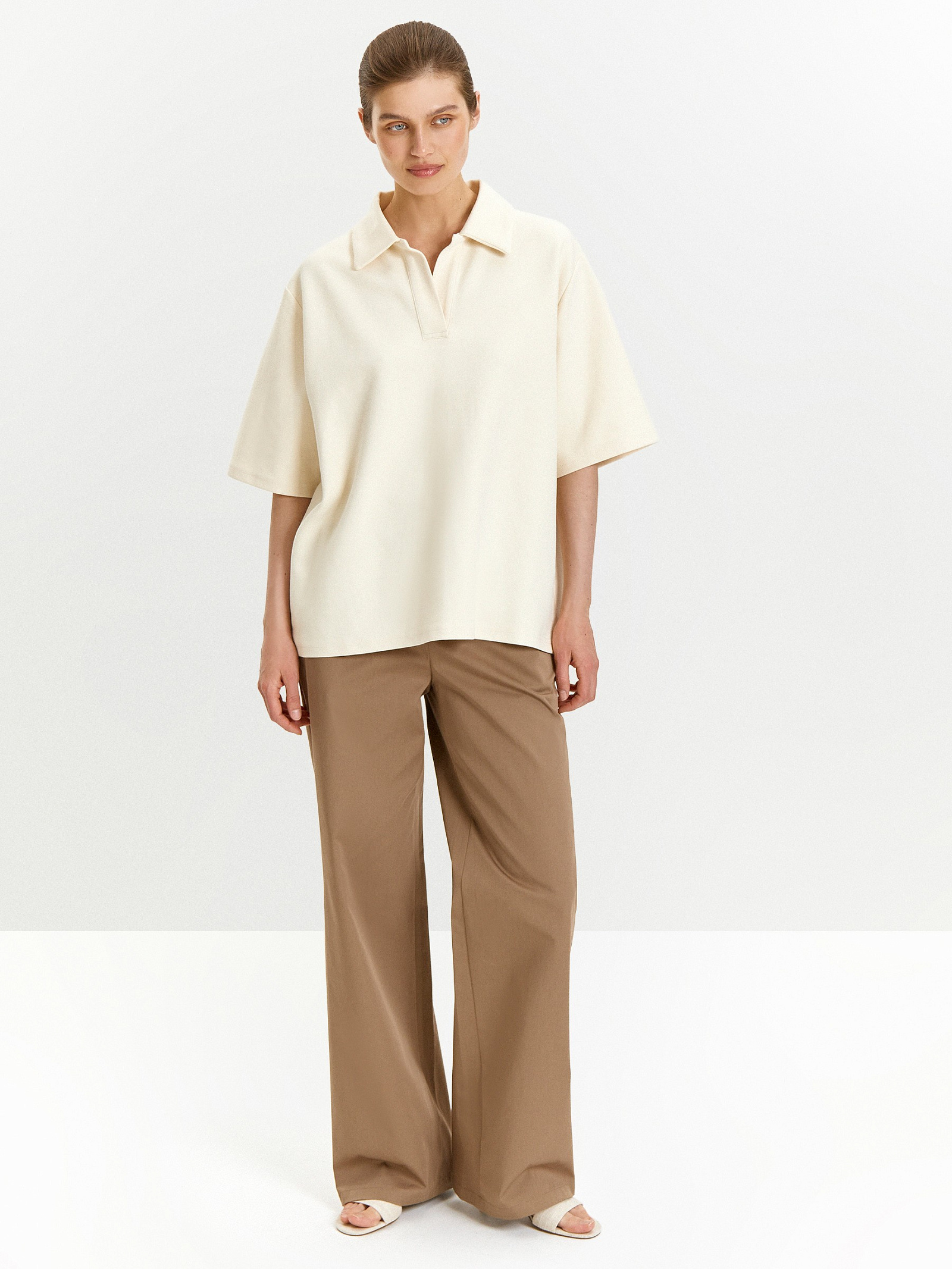 Брюки прямого кроя из хлопка